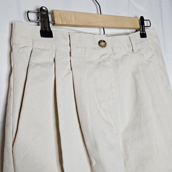 Shaina Mote Boy Trouser Cream Ivory Crop Pants Cotton Stretch Minimal *Flaws 8 - Picture 2 of 11